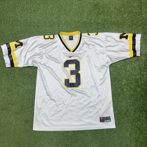 Nike Retro Michigan Wolverines Vintage Football Jersey White Mens Size Large